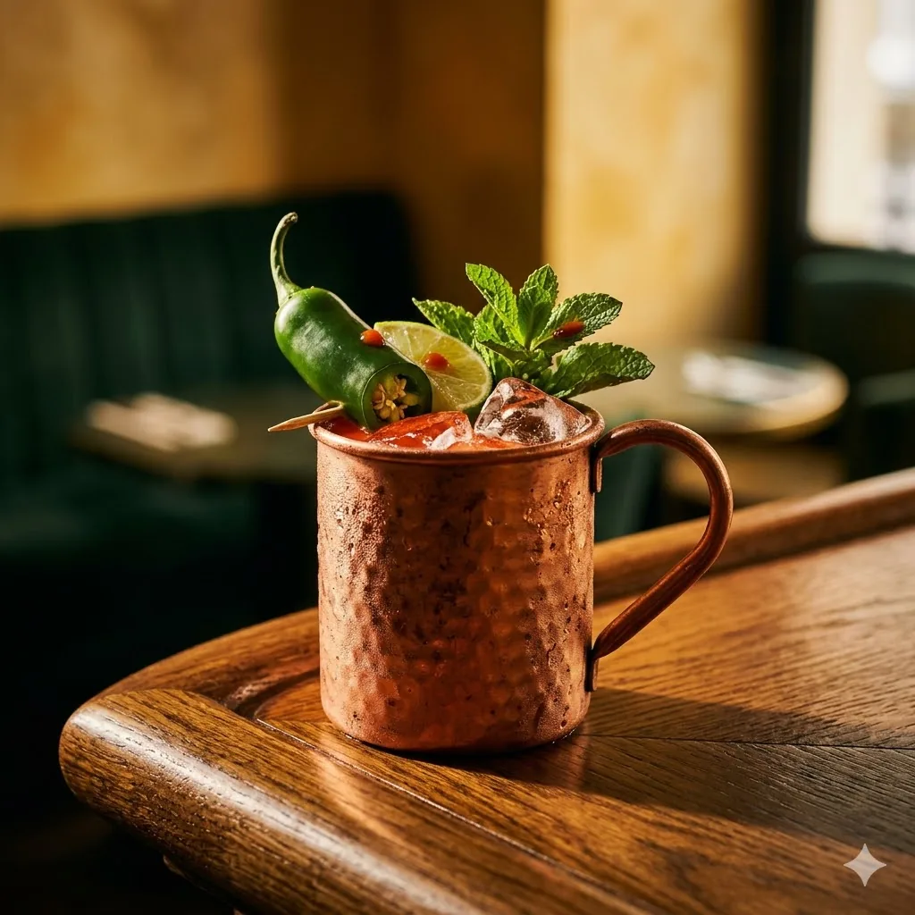 Brigitte Hot Mule vodka jalapeño pimento tabasco cocktail signature de Brigitte Le Bar Canal Saint-Martin Paris 10e