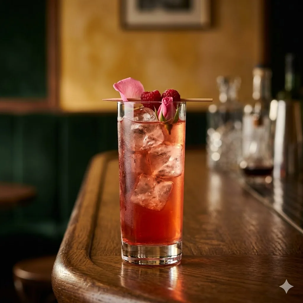 Guns & Roses cocktail whisky framboise eau de rose tonic au Brigitte Le Bar Canal Saint-Martin Paris 10e