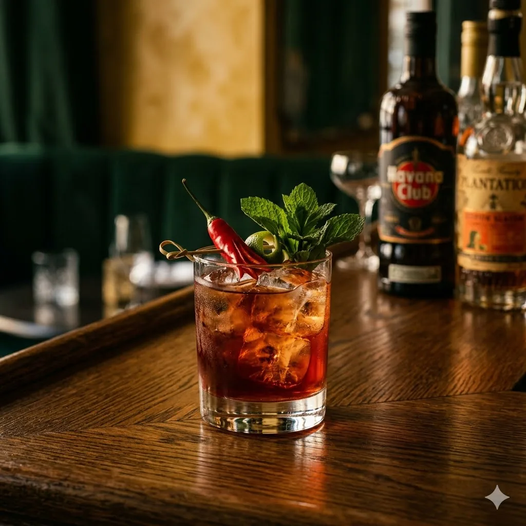 Cocktail Shrek gin menthe fraîche et citron, servi au comptoir de Brigitte Le Bar, Paris 10e Canal Saint-Martin